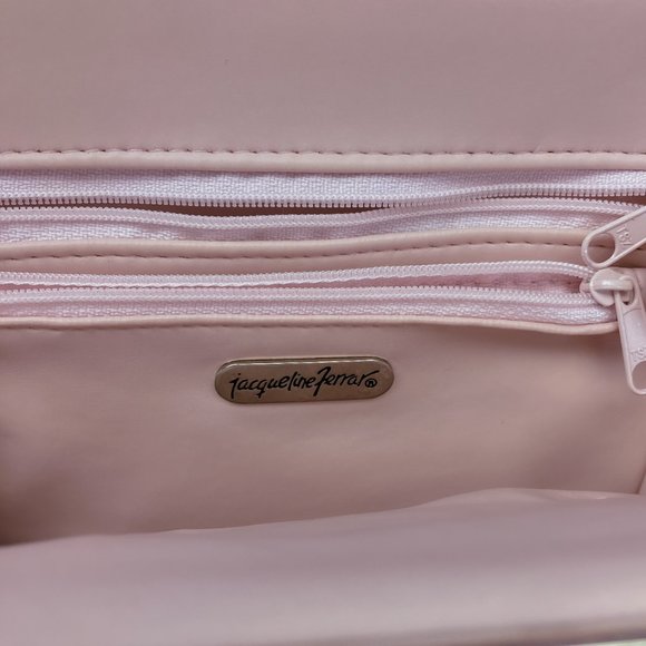 Jacqueline Ferrar || Pearl Pink Plush Classic Little Shoulder Clutch Style Purse - Picture 8 of 13